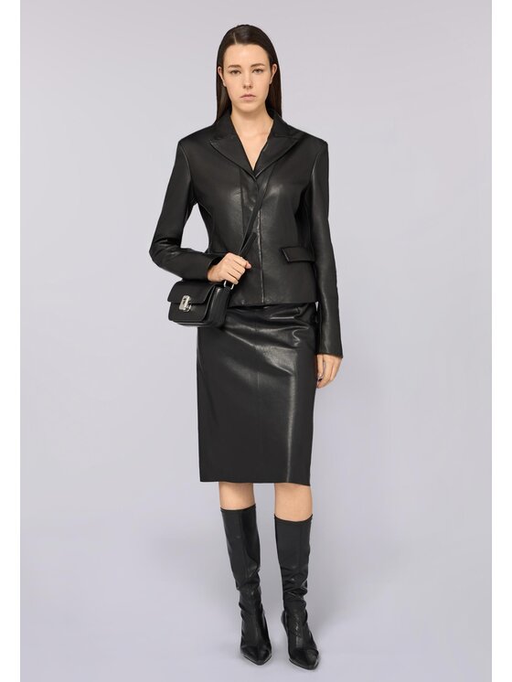 Trussardi Trussardi Giacca di pelle Q958A000394N033 Nero Slim Fit