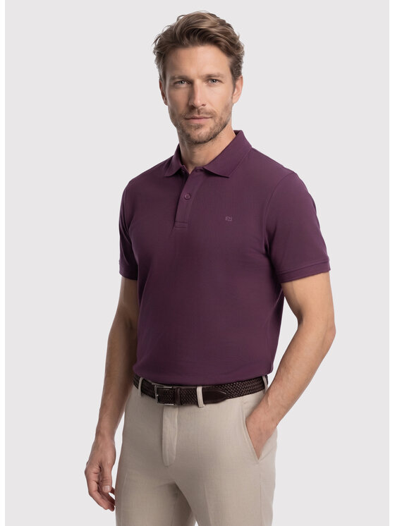 Pako Lorente Pako Lorente Polo P26WF-TX-010 Fioletowy Straight Fit