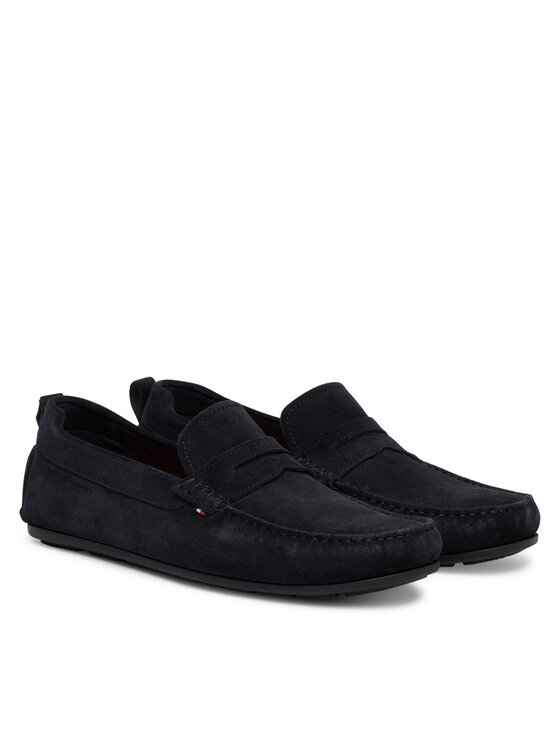 Tommy Hilfiger Tommy Hilfiger Mokasyny Core Hilfiegr Suede Driver FM0FM05789 Granatowy