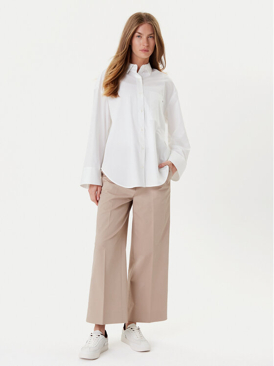 Tommy Hilfiger Tommy Hilfiger Riidest püksid WW0WW45791 Beež Wide Leg