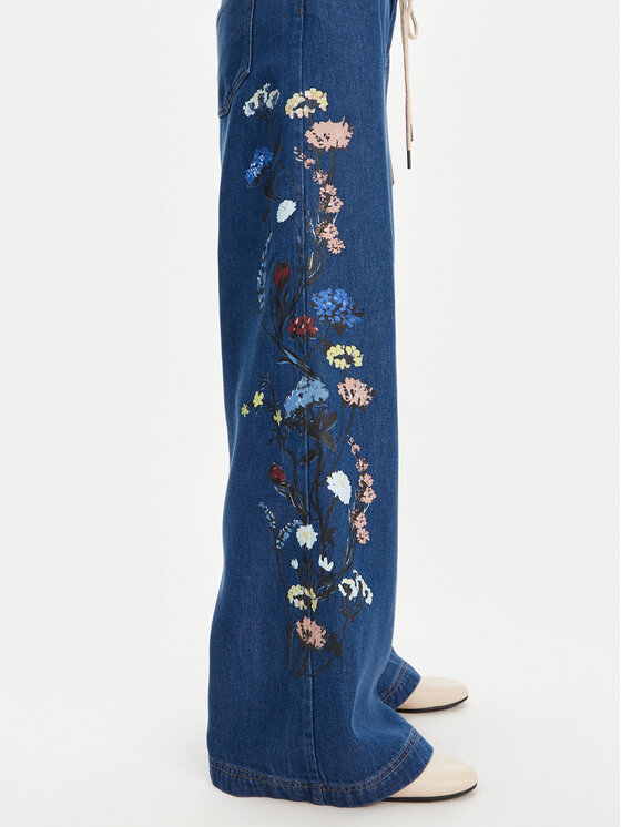 Munthe Munthe Blugi Obey 252141025203 Albastru Wide Leg