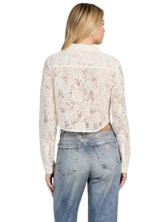 Guess Active Guess Active Camicia Camicia ls imani lace top Beige Slim Fit