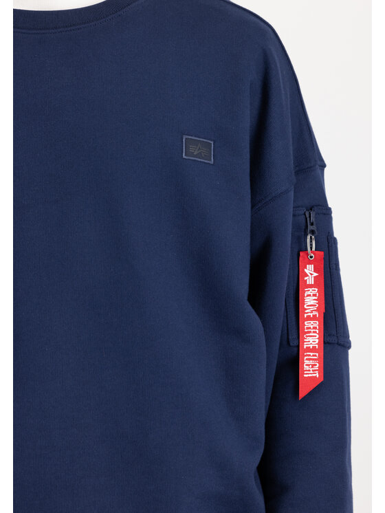 Alpha Industries Alpha Industries Bluza Alpha Essentials Rubber Logo Sweatshirt Granatowy Relaxed Fit