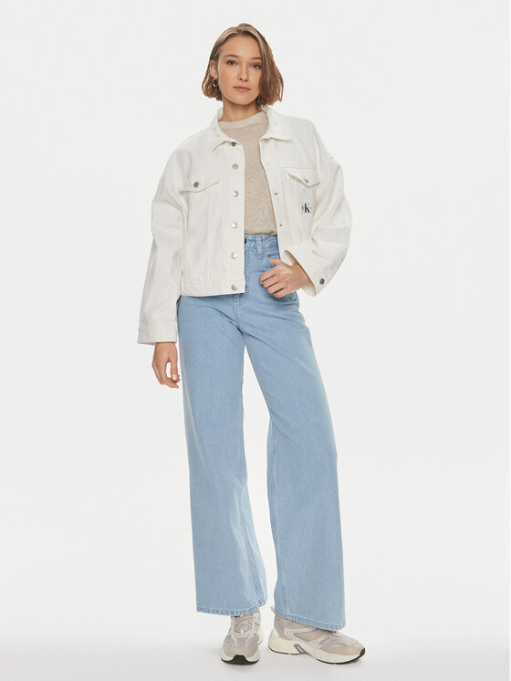 Calvin Klein Jeans Calvin Klein Jeans Giacca di jeans J20J223430 Bianco Relaxed Fit
