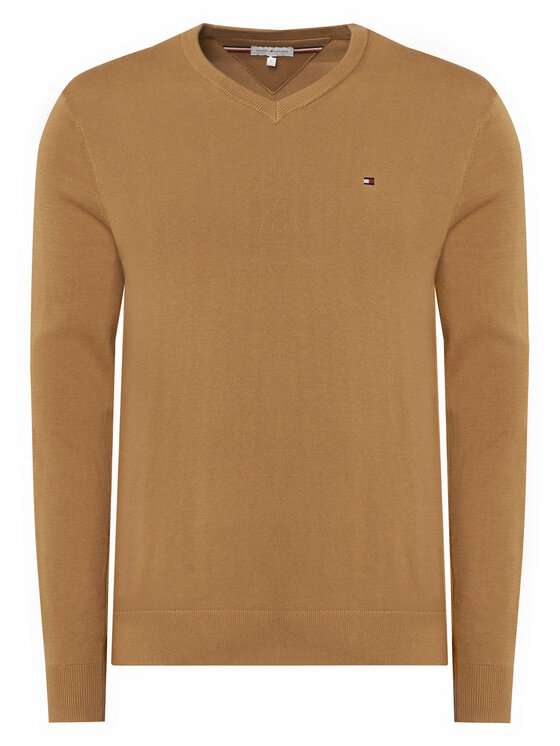 Tommy Hilfiger Džemper Essential MW0MW14745 Tamno bež Regular Fit
