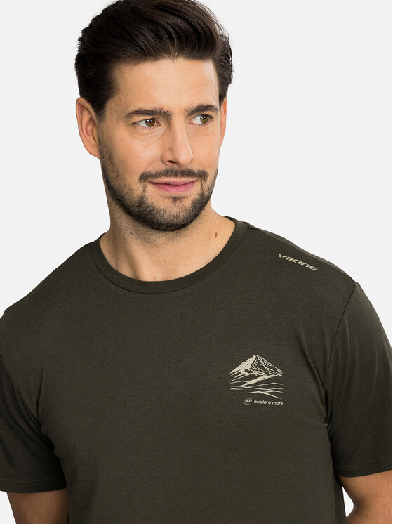 Viking Viking T-Shirt Lenta Bamboo Light Man Zielony ciemny Regular Fit
