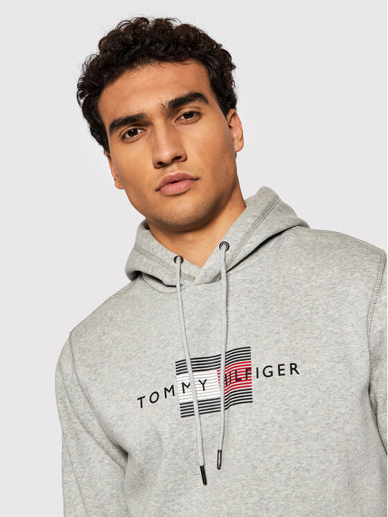 Tommy Hilfiger Sweatshirt Lines MW0MW20952 Grau Regular Fit  