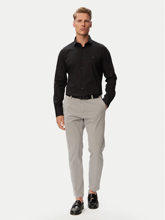 Tommy Hilfiger Tommy Hilfiger Риза MW0MW43122 Черен Slim Fit