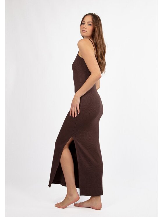 DKaren Sport DKaren Sport Sukienka codzienna DK-K-P7 Brązowy Slim Fit