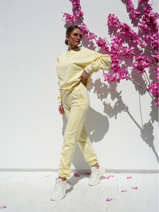 LilaLou LilaLou Dres Poli Żółty Regular Fit