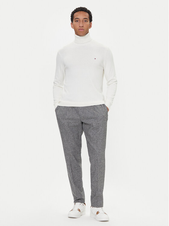 Tommy Hilfiger Tommy Hilfiger Bluză cu gât MW0MW28048 Écru Regular Fit