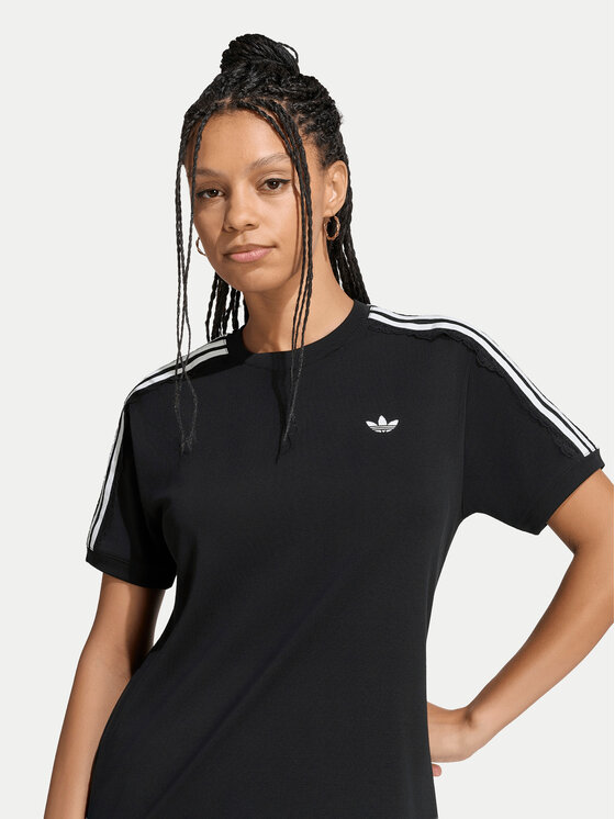 adidas adidas T-Shirt Lace 3 Stripes LG4263 Czarny Regular Fit