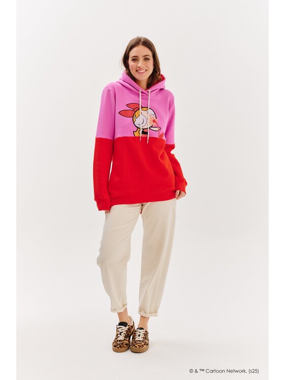 NAOKO NAOKO Mikina Blossom Bubblegum Červená Regular Fit