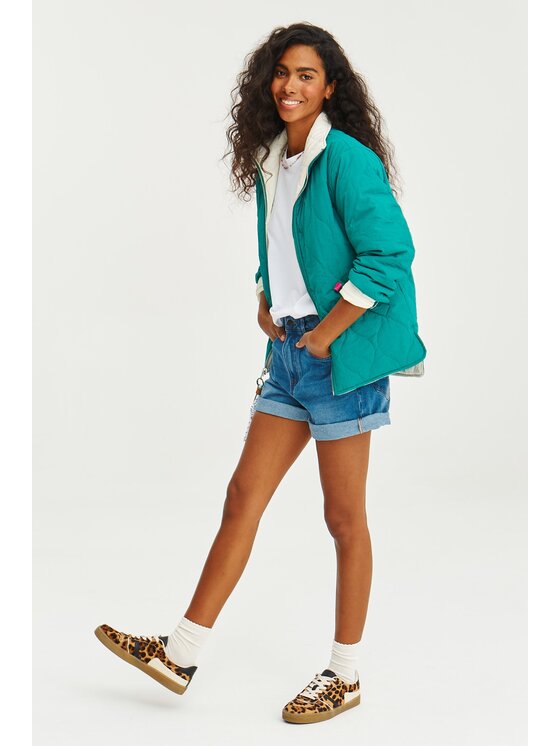 NAOKO NAOKO Bunda pro přechodné období Poppy Ocean Wave Tyrkysová Regular Fit