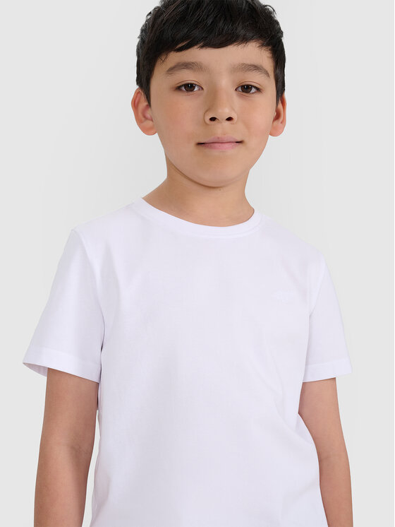 4F 4F T-Shirt BASIC+ Biały Regular Fit