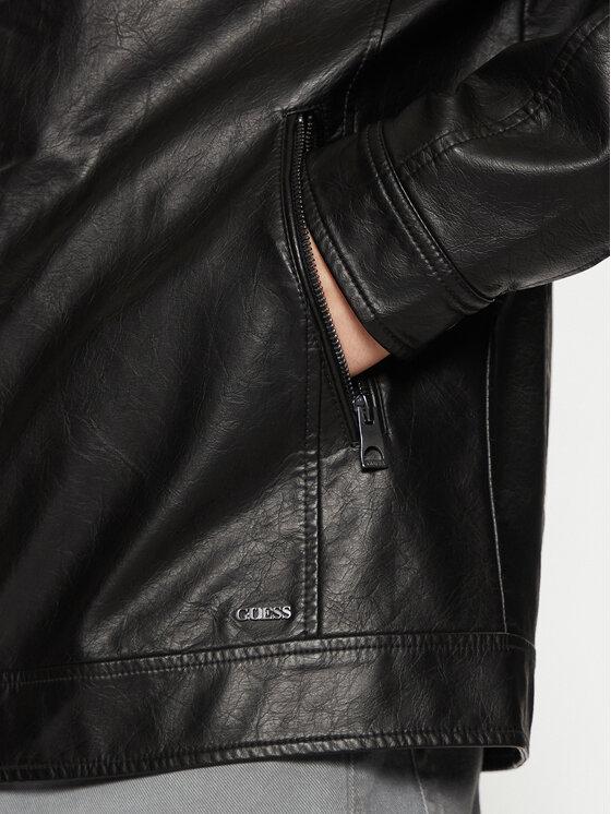 Guess Guess Dirbtinės odos striukė M5RL00 WGU60 Juoda Regular Fit