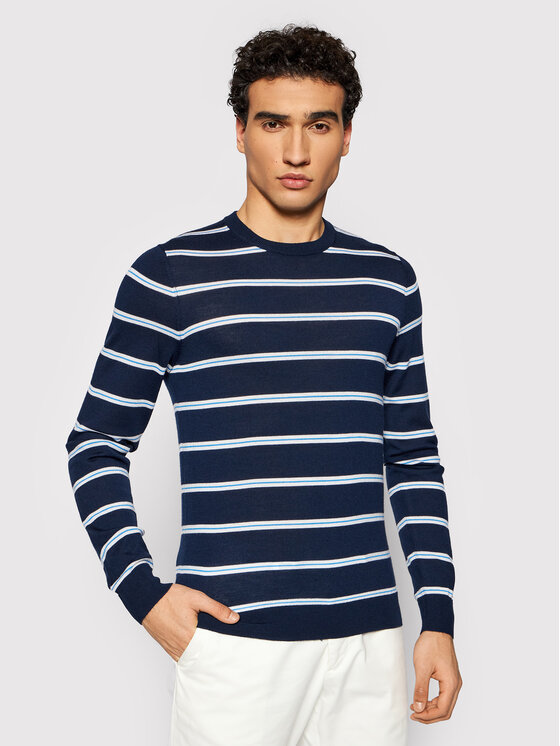 MICHAEL Michael Kors MICHAEL Michael Kors Pulover Striped CF96KW02DG Mornarsko modra Regular Fit