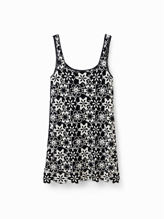 Desigual Desigual Sukienka codzienna Daisies 23SWVF01 Czarny Regular Fit