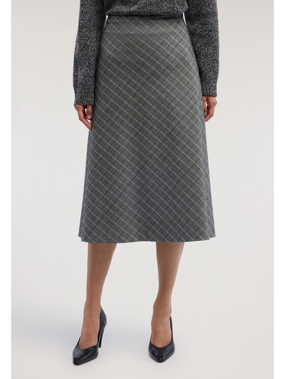 Trussardi Trussardi Spódnica midi 1004A000696N0CG Szary A-Line Fit
