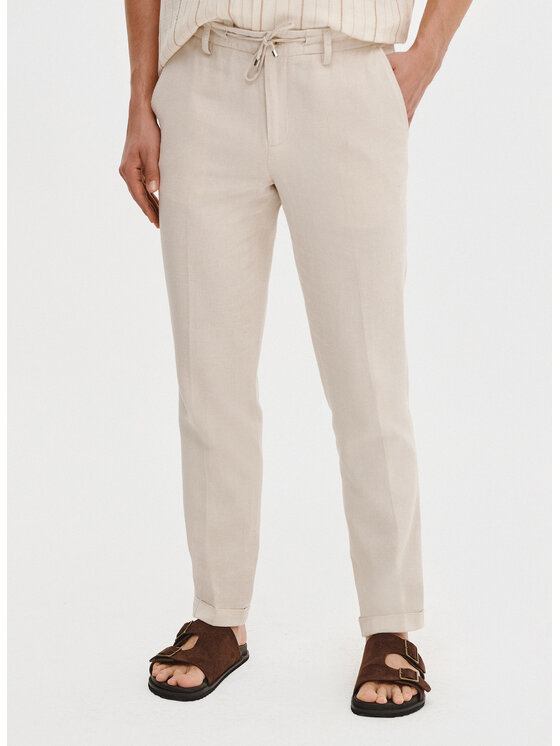 Pako Lorente Pako Lorente Spodnie materiałowe P25SF-WX-014 Beżowy Regular Fit