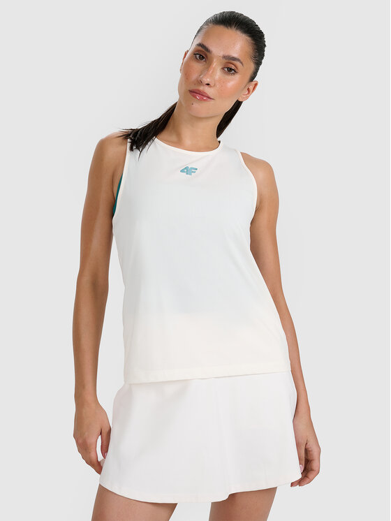 4F 4F Koszulka techniczna PREMIUM CLUB Kremowy Regular Fit