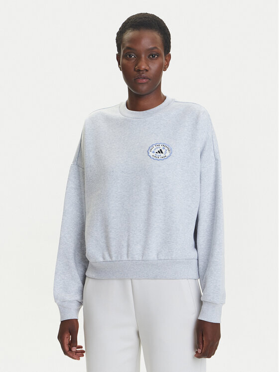 adidas Mikina Farmers Market Graphic JM4210 Sivá Loose Fit
