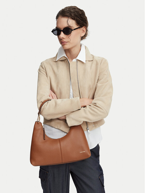 Calvin Klein Calvin Klein Käekott Slouchy Leather Shoulder Bag LV04F3657G Helepruun