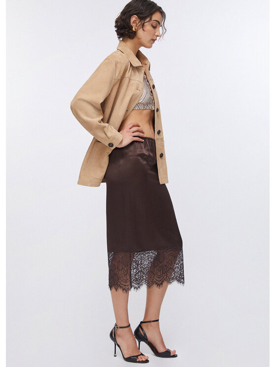 Liu Jo Liu Jo Spódnica midi CA6121T450AP9576 Brązowy Regular Fit