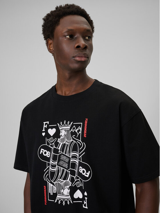 4F 4F T-Shirt FOB Czarny Loose Fit