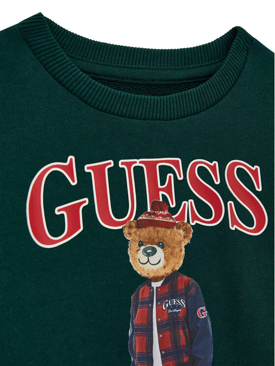 Guess Guess Μπλούζα N6BQ03 K6112 Σκούρο πράσινο Regular Fit