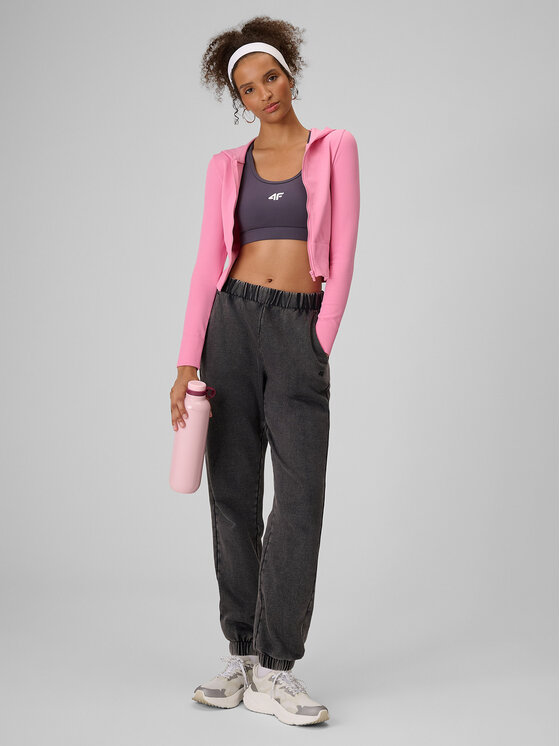4F 4F Bluza ESSENTIAL Różowy jasny Slim Fit