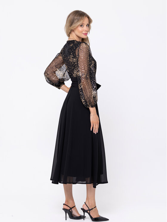 LIDIA KALITA LIDIA KALITA Sukienka wieczorowa Camille Czarny Flare Fit