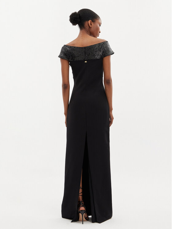 Just Cavalli Just Cavalli Abendkleid 76PAO904 Schwarz Regular Fit