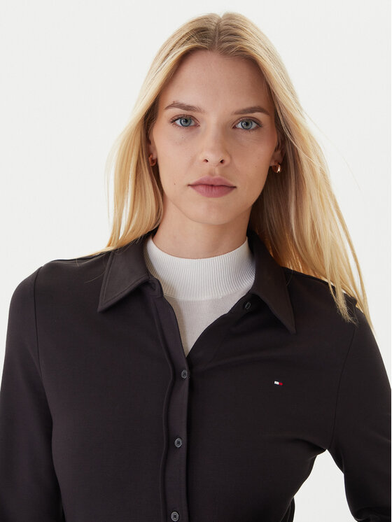 Tommy Hilfiger Tommy Hilfiger Φόρεμα πουκάμισο WW0WW48398 Μαύρο Regular Fit