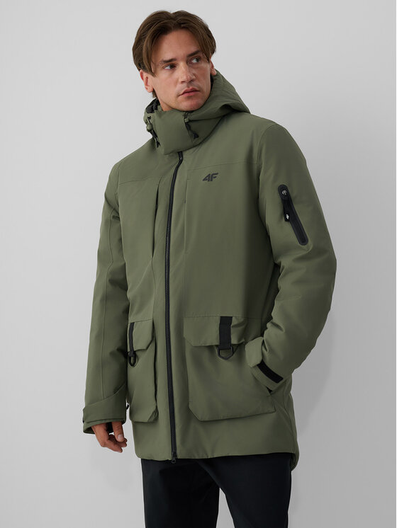 4F 4F Kurtka przejściowa URBAN COMMUTER Zielony Regular Fit