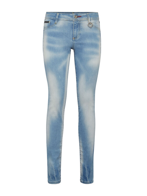 PHILIPP PLEIN PHILIPP PLEIN Jegginsy 21931 Niebieski Jegging Fit