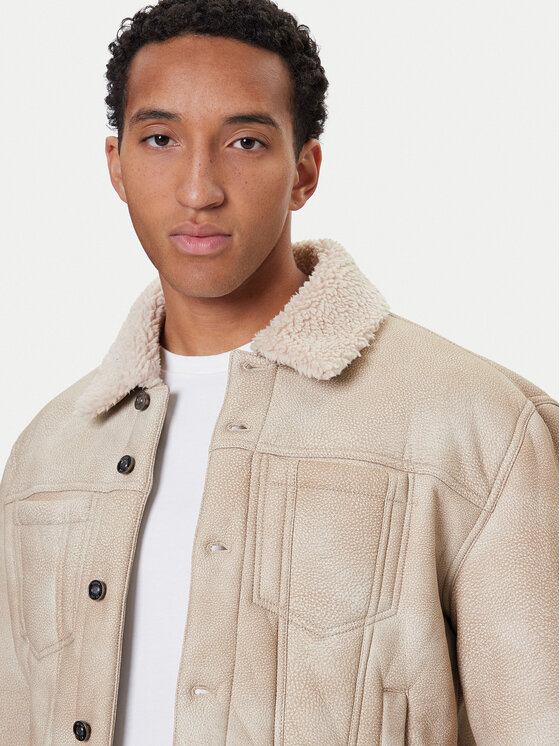 Guess Guess Bunda z imitace kůže M5BL0I W2500 Béžová Regular Fit