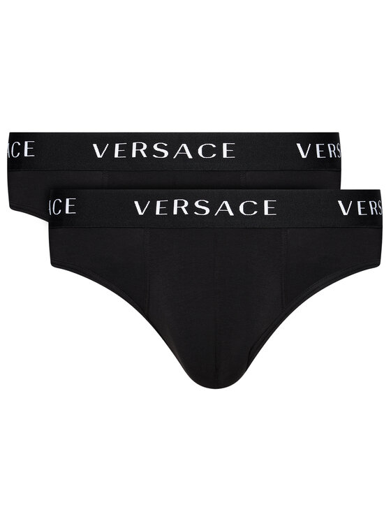 Versace Комплект 2 чифта слипове Basso AU04019 Черен