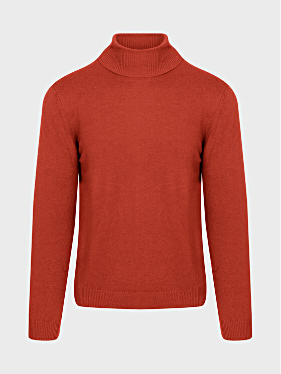 Evenemen Evenemen Sweter Golf Miedziany Slim Fit