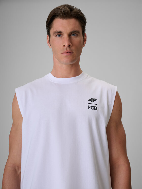4F 4F Tank top FOB SUMMER Biały Loose Fit