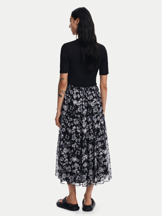 Desigual Desigual Každodenní šaty Indianapolis 24WWVW54 Černá Regular Fit