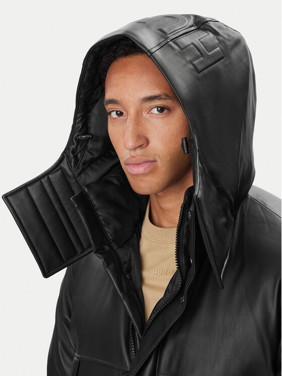 HUGO HUGO Jakna od imitacije kože Misian2441 50522494 Crna Relaxed Fit