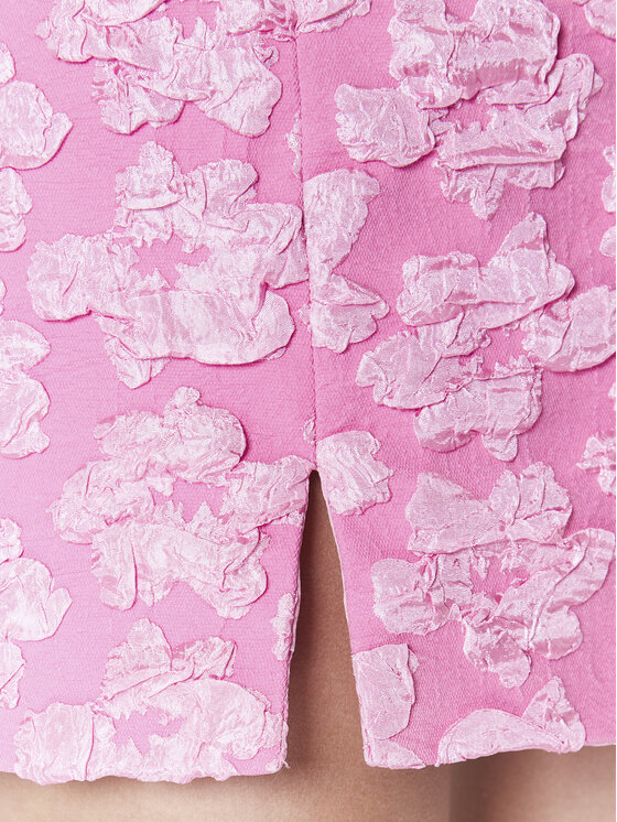 ROTATE ROTATE Kokteilinė suknelė Jacquard Flower RT2396 Rožinė Slim Fit