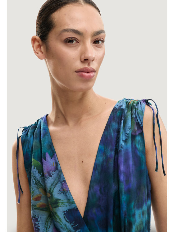 Desigual Desigual Kombinezon JUMPSUIT_FLORESAZUL Niebieski Casual Fit
