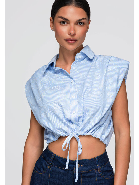 Ombre Ombre Koszula OW-SH-E0057 Niebieski Relaxed Fit