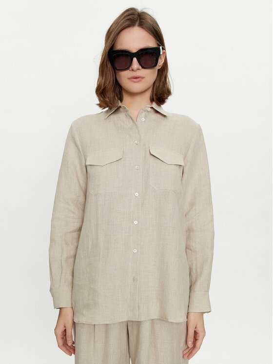 Marella Marella Camicia Alcide 2413111142 Écru Regular Fit