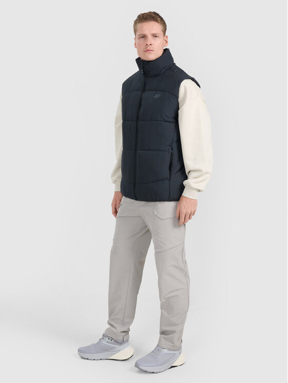 4F 4F Kamizelka MIDSHOP TEXTILE Czarny Regular Fit