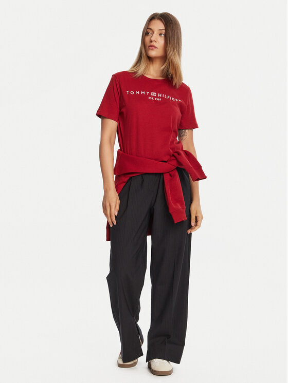 Tommy Hilfiger Tommy Hilfiger Marškinėliai WW0WW40276 Raudona Regular Fit