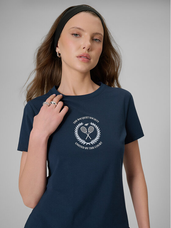 4F 4F T-Shirt SPORTS CLUB Granatowy Slim Fit