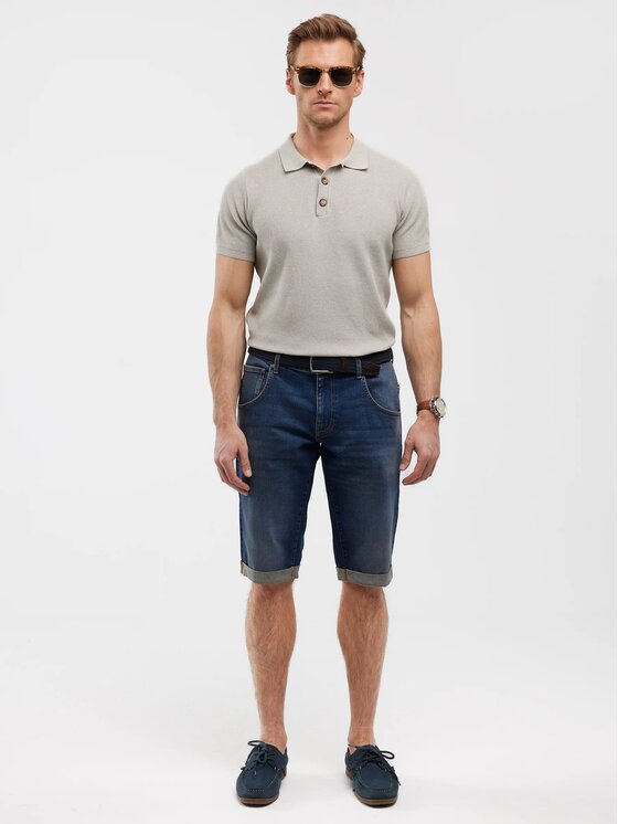 BIG STAR BIG STAR Szorty jeansowe CONNER_438_110 Granatowy Classic Fit
